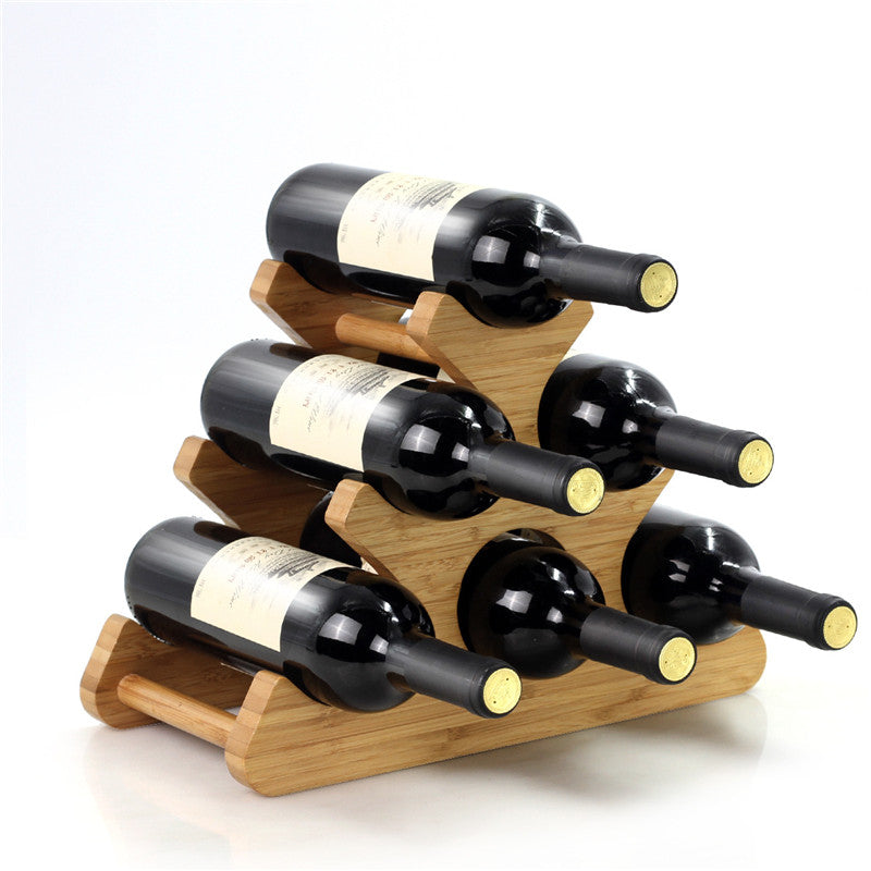 Bamboo wood wine rack