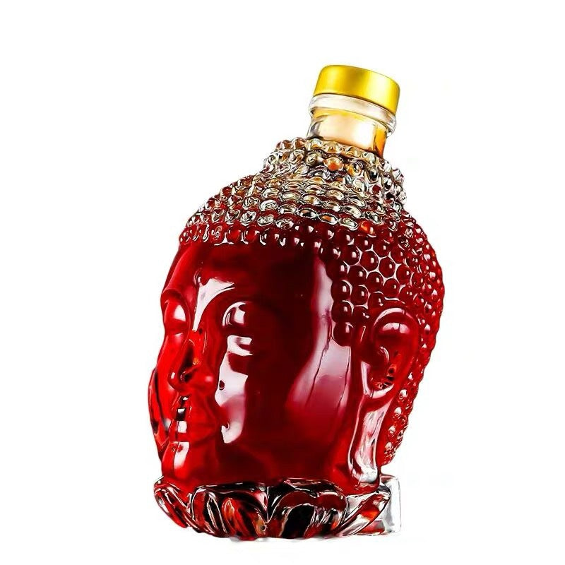 Buddha Head Wine Bottle Glass Wine Bottle Bubble Wine Glass Bottle