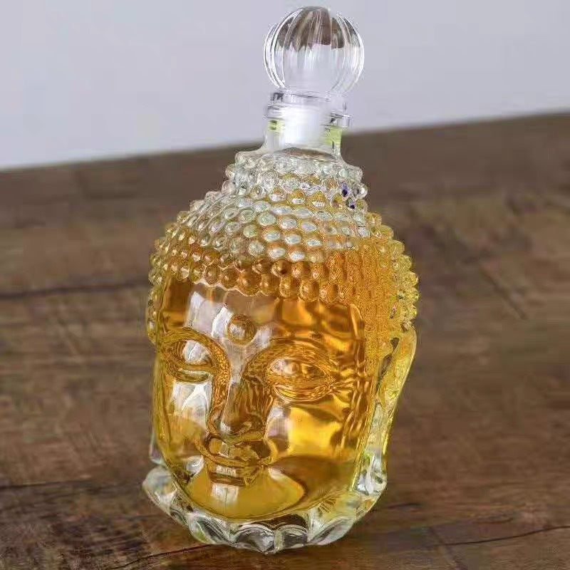 Buddha Head Wine Bottle Glass Wine Bottle Bubble Wine Glass Bottle