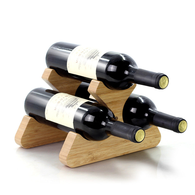 Bamboo wood wine rack