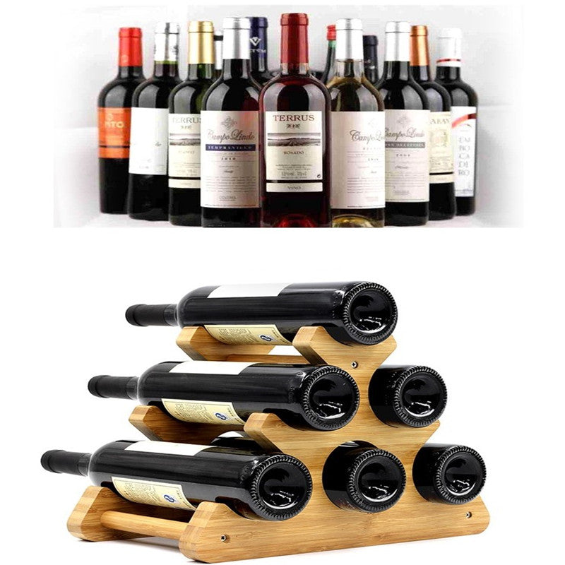 Bamboo wood wine rack