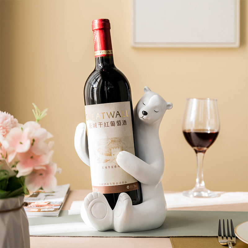 Bear Grape Wine Rack Decoration