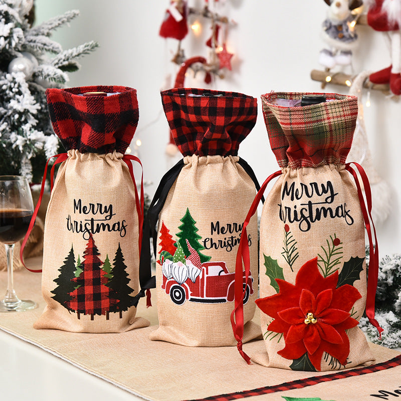 Christmas decoration wine set home furnishing wine bottle set