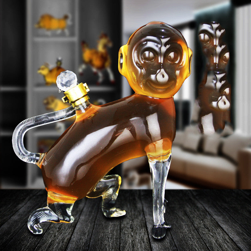 Animal Glass Decanter Empty Wine Bottle