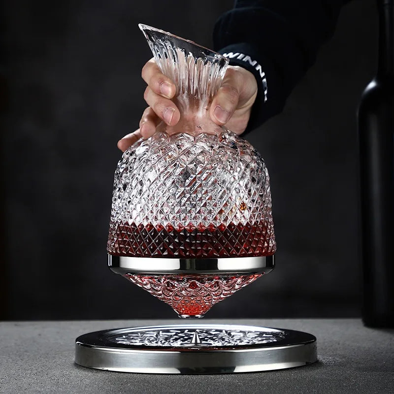 360 Rotating Crystal Glass Wine Decanter 1500ml