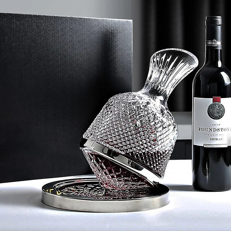 360 Rotating Crystal Glass Wine Decanter 1500ml