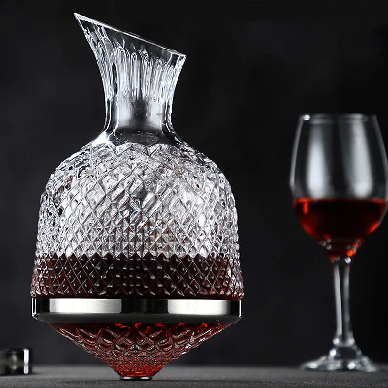 360 Rotating Crystal Glass Wine Decanter 1500ml